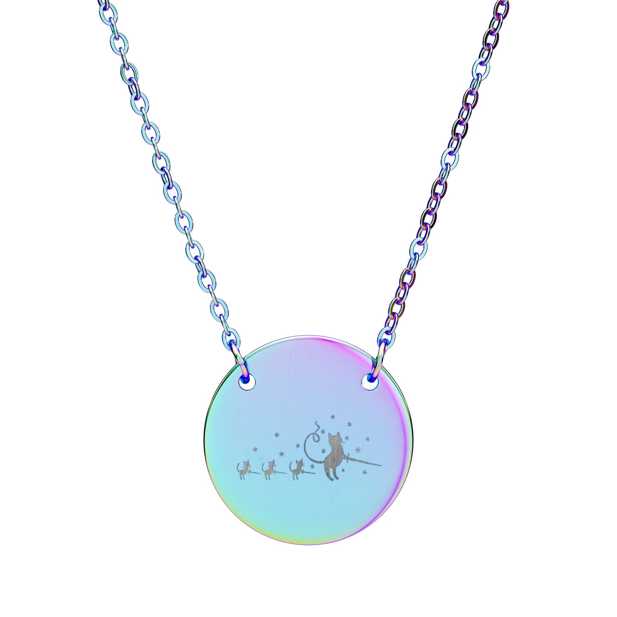 Ella Rose's Cat Family Engraved Necklace