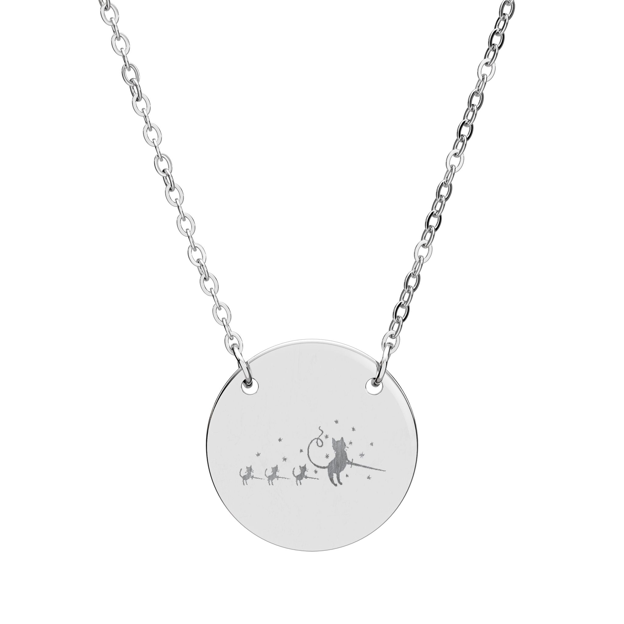 Ella Rose's Cat Family Engraved Necklace