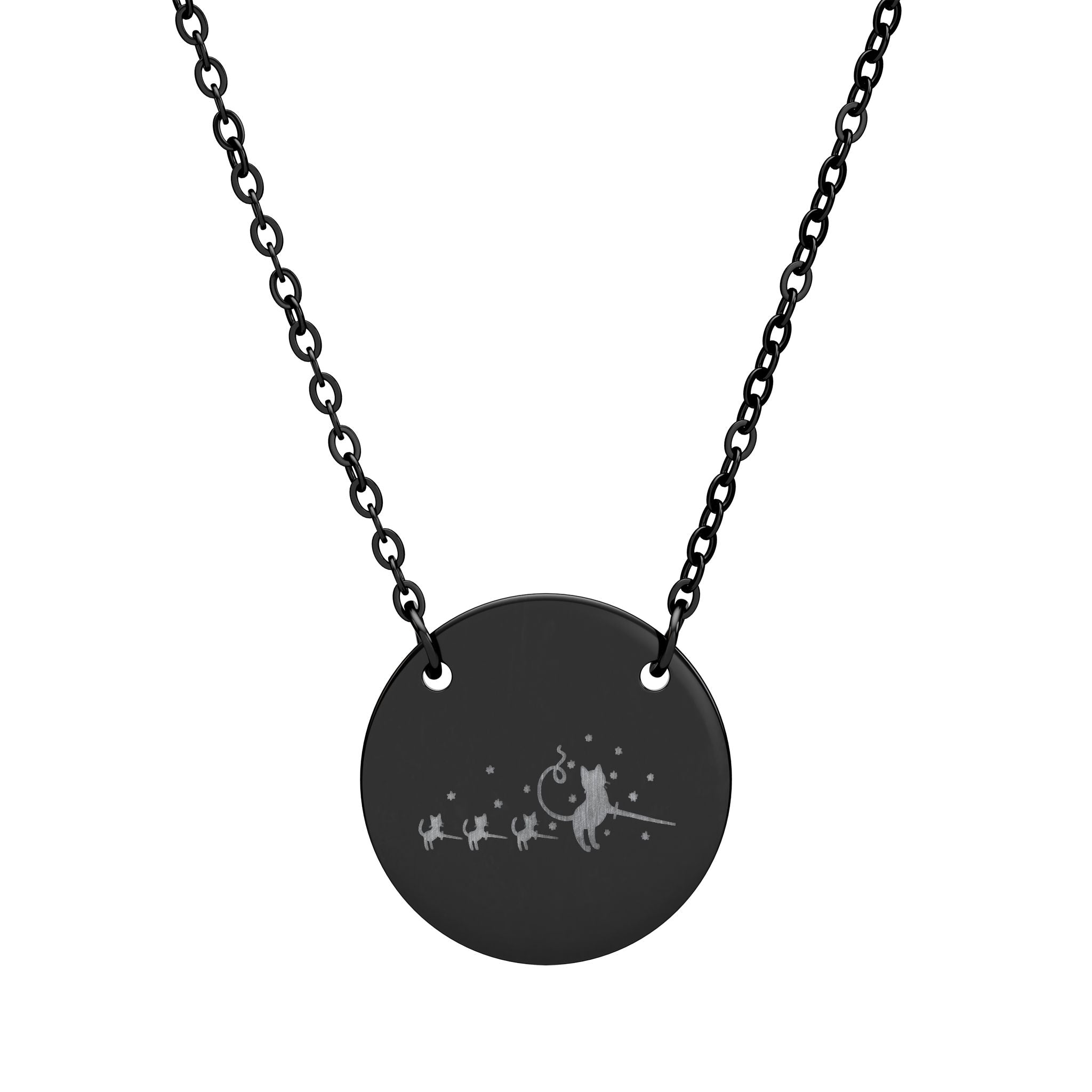 Ella Rose's Cat Family Engraved Necklace