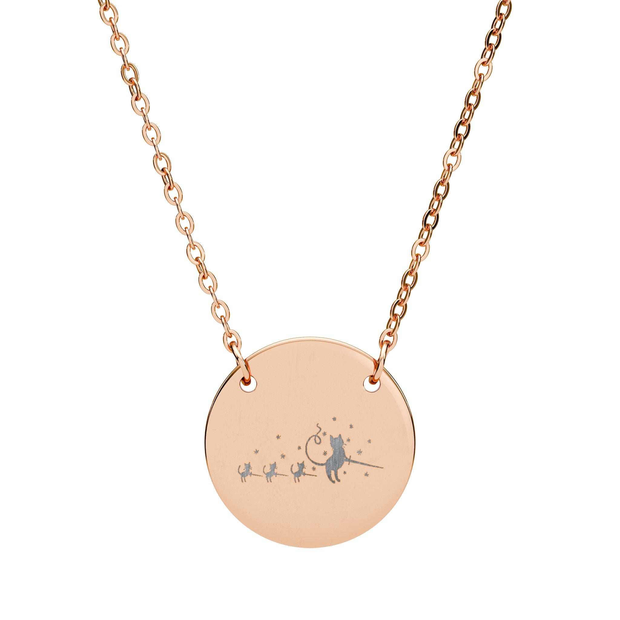 Ella Rose's Cat Family Engraved Necklace