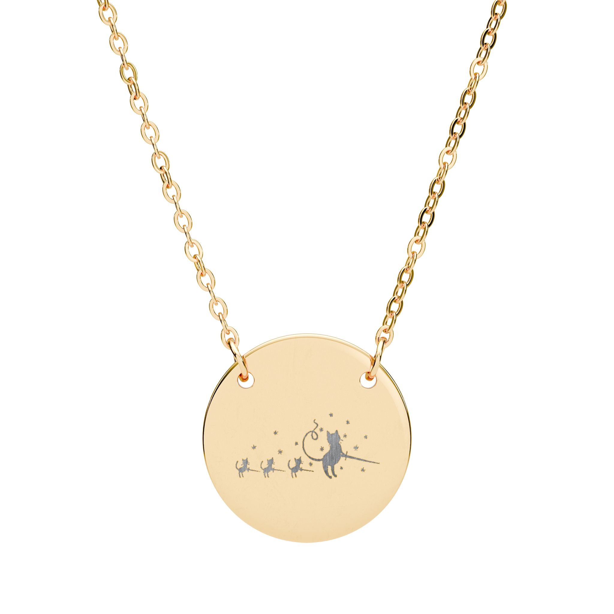 Ella Rose's Cat Family Engraved Necklace